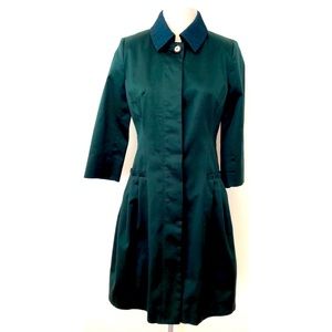 🎉HP🎉 Lita Mortari Women’s Coat Jacket A-Line Fit n Flare Emerald Green Midi S
